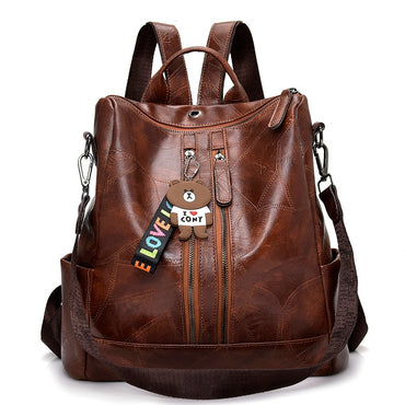 Leather Vintage Women Shoulder Mochila Backpack