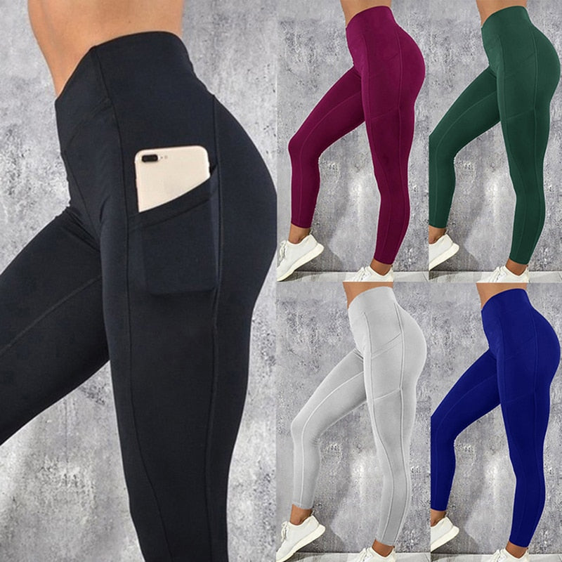 High Waist Pocket Push up Women Leggings