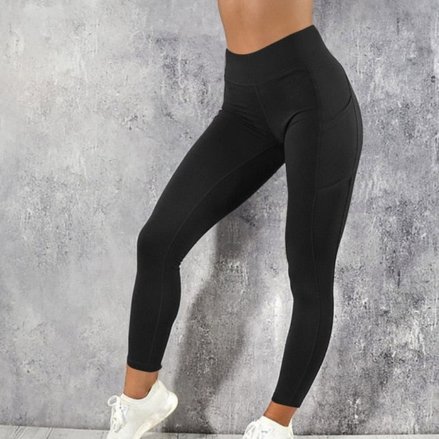 High Waist Pocket Push up Women Leggings