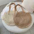 Casual Rattan Women Shoulder Circle Straw Handbags