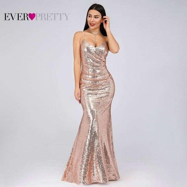 Elegant Pretty Mermaid Sequined Evening Dress