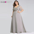 Elegant A line Chiffon Long Evening Dresses