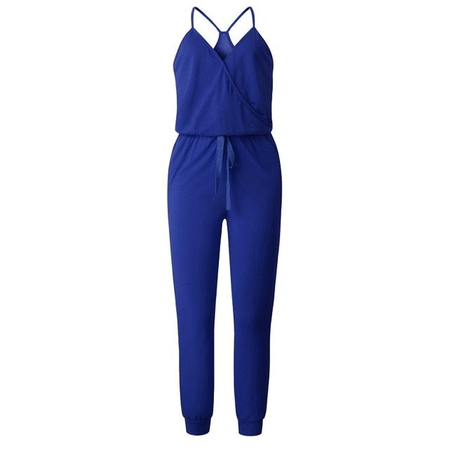 Casual Pocket Short Sleeve Shoulder Jumpsuit