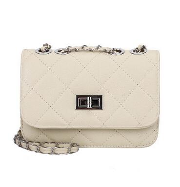 Leather Chain Lozenge Shoulder Handbags