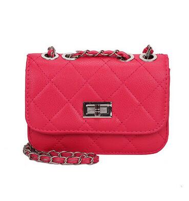 Leather Chain Lozenge Shoulder Handbags