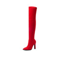 Slip on Over The Knee Thin High Heel Pointed Toe Boots