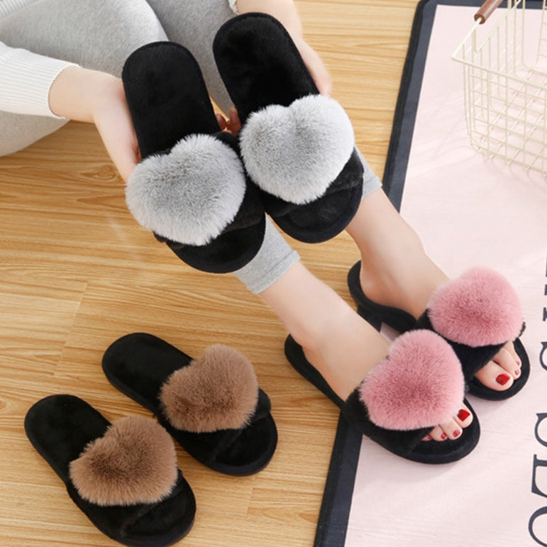 Non-Slip Floor Home Furry Women Slippers