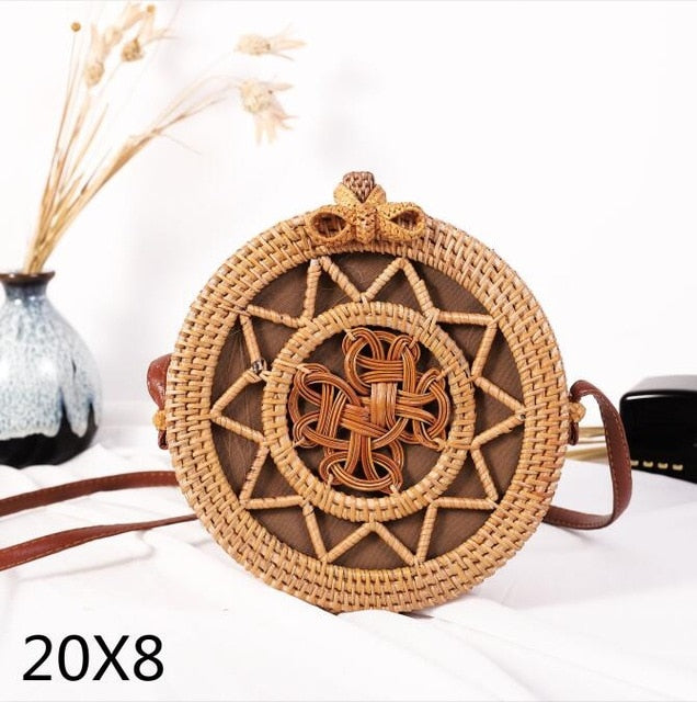 Crossbody Round Straw Shoulder Messenger Handmade HandBags