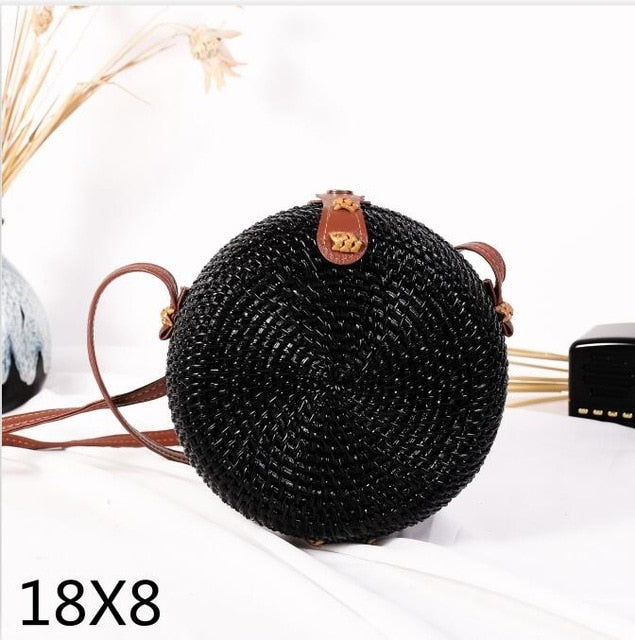 Crossbody Round Straw Shoulder Messenger Handmade HandBags