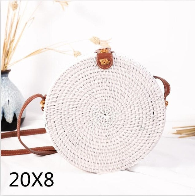 Crossbody Round Straw Shoulder Messenger Handmade HandBags