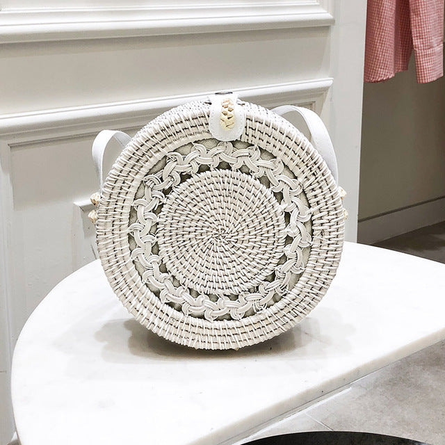 Crossbody Round Straw Shoulder Messenger Handmade HandBags