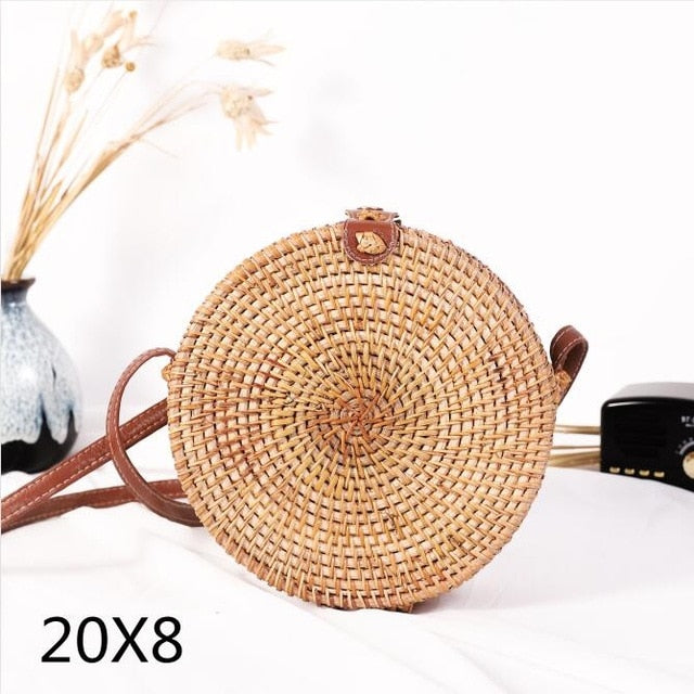 Crossbody Round Straw Shoulder Messenger Handmade HandBags