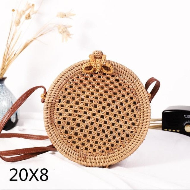 Crossbody Round Straw Shoulder Messenger Handmade HandBags