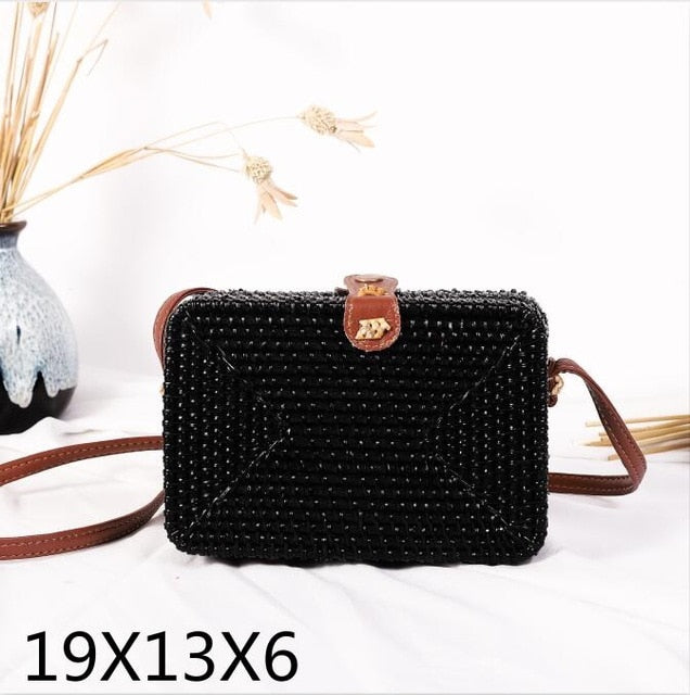 Crossbody Round Straw Shoulder Messenger Handmade HandBags