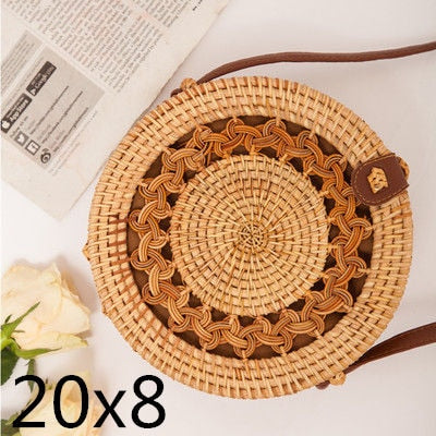 Crossbody Round Straw Shoulder Messenger Handmade HandBags