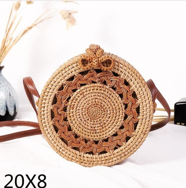 Crossbody Round Straw Shoulder Messenger Handmade HandBags