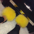 Casual Vogue Fox Fur Fur Slides Slippers