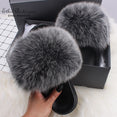 Casual Vogue Fox Fur Fur Slides Slippers